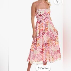 Hutch Floral Pink and Orange Women's Maxi Dress